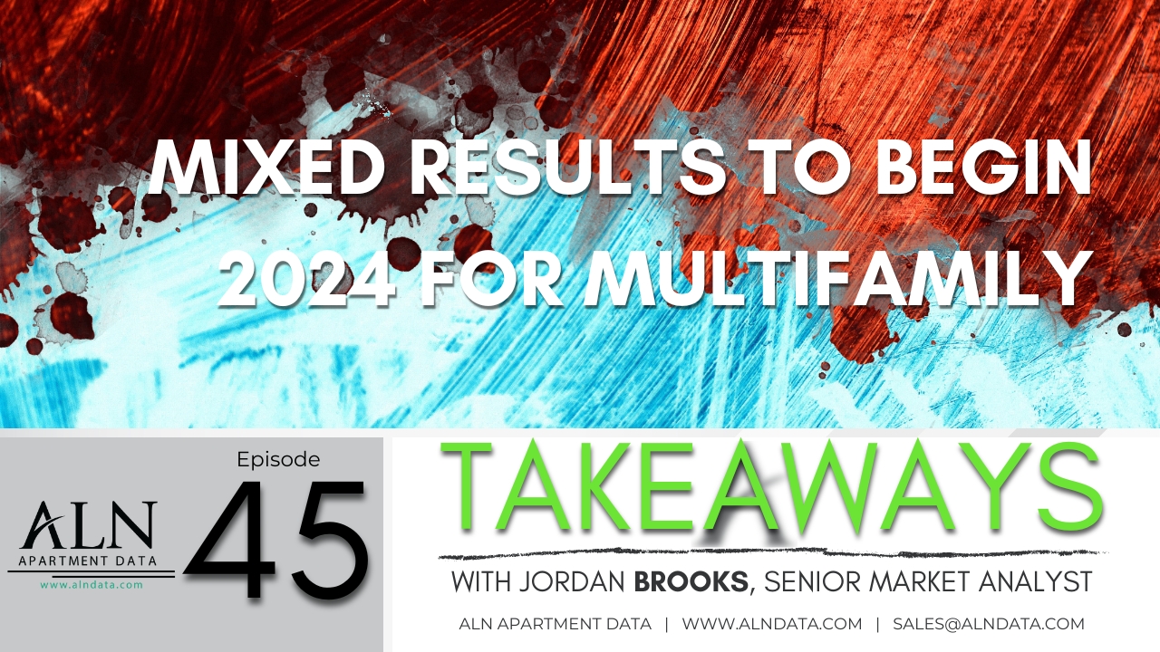 Takeaways April 2024, Mixed Results to Begin 2024 for Multifamily