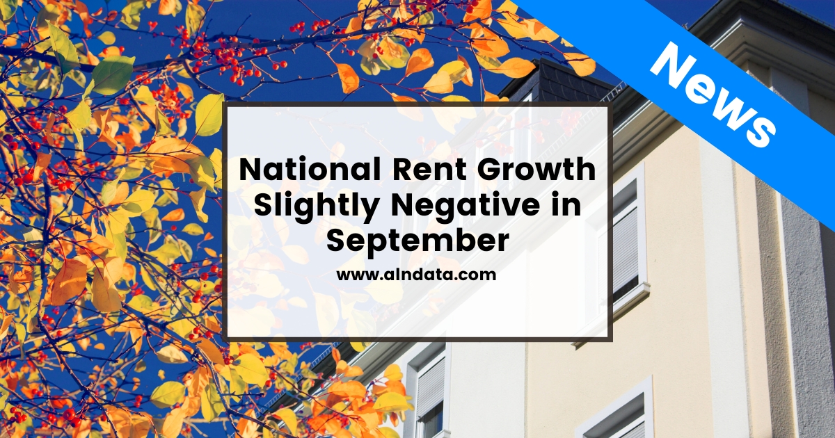 National Rent Growth Slightly Negative in September